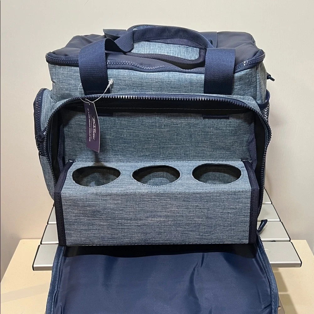 Bella Russo 12” 3-can Holder Blue Cooler Bag